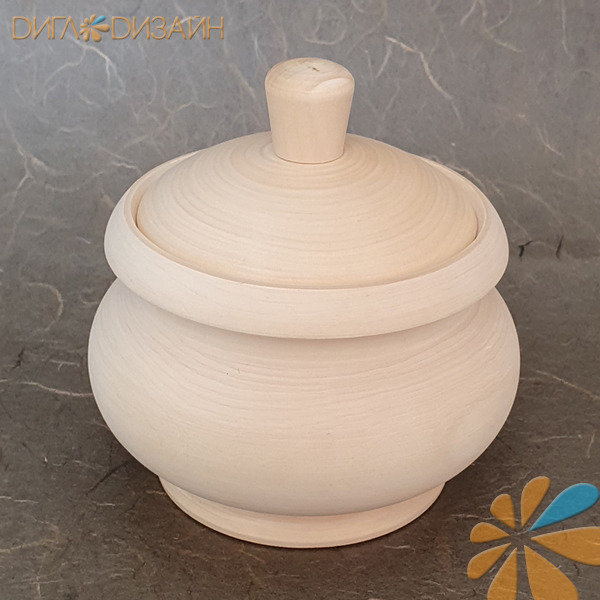 Заготовка из липы, Горшочек с крышкой высокий 11*10 см