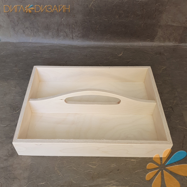 Заготовка из березы, поднос с ручкой 30*22*8 см